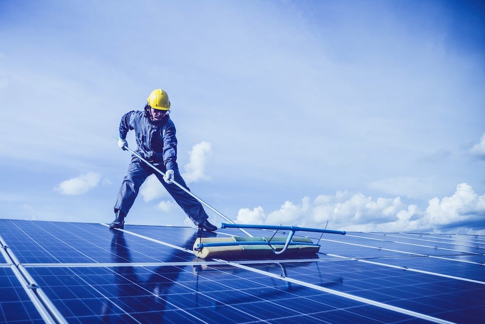 Clean solar panels shining after service in Gold Coast